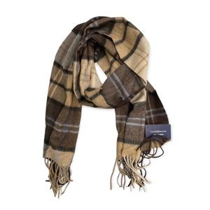 Croft & Barrow Scarf 100% Cashmere - Fringed Ends - Plaid - Women & Men